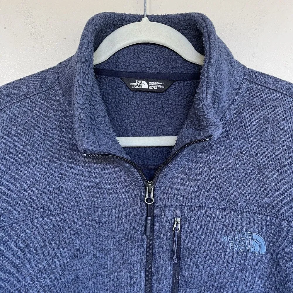 The North Face Fleece Jacket Mens XL Blue Full Zip High Pile Outdoor Hiking Soft